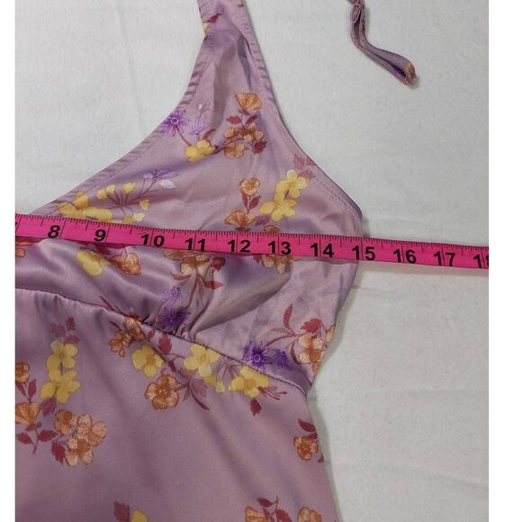 HIPPIE ROSE SZ S Iris pink floral sleeveless shift midi dress NWT B121 *flaw - Picture 3 of 7